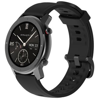 Умные часы Xiaomi Huami Amazfit GTR 42mm aluminium case, silicone strap Starry Black (Международная версия)