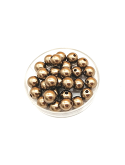 Бусины пластиковые под жемчуг 8 мм, цвет коричневый
