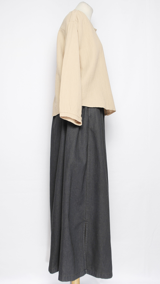 Рубашка Бохо "Муслин без ворота1" бежевая р.50,52,54,56,58,60