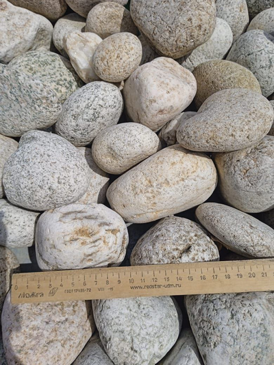 Гранит круглый белый, фракция 100-500 мм