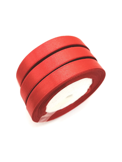 Лента атласная 12 мм, цвет красный  арт. 26