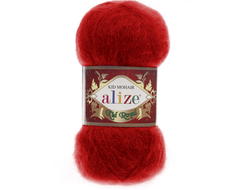 Пряжа Kid Royal 50 Alize (Ализе Кид рояль (кид мохер)) Состав: 62% кид мохер 38% полиамид Вес: 50 гр Метраж: 500 м. цвет Красный