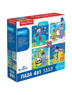 Пазл Fisher Price "Музыка", 4в1, 4-6-9-12 элементов, ORIGAMI, 04660