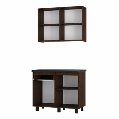 Лофт 1 м кухонный гарнитур Крафт/Венге столешница 38 мм черный мрамор