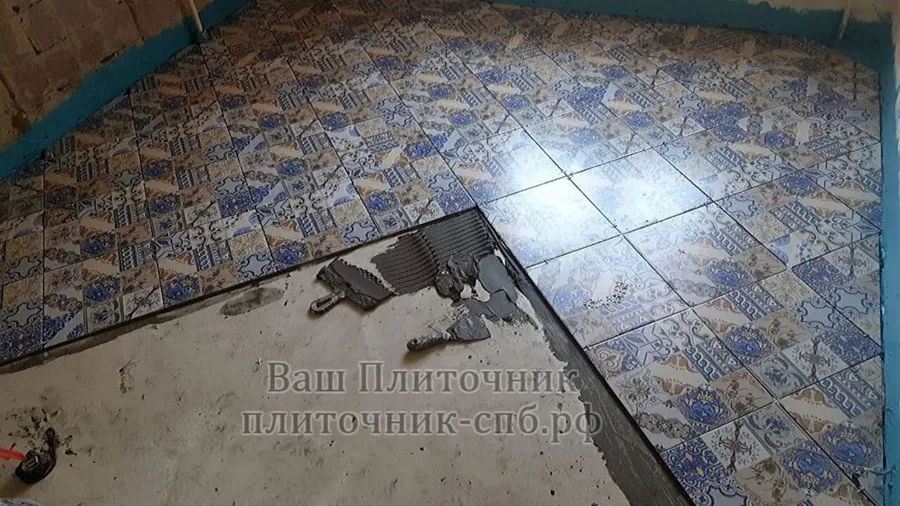 Укладка напольной плитки по диагонали
