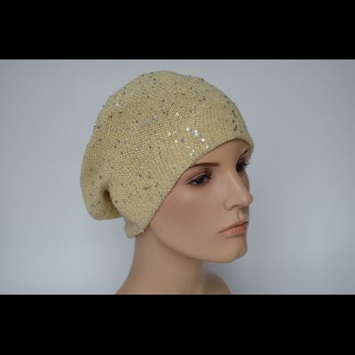 Берет весна - осень с пайетками Vizio Италия 7063 желтый