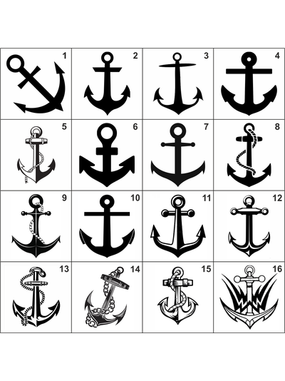 Наклейка Якорь (16 вариантов)