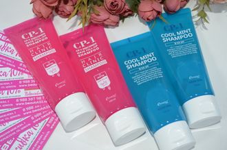 Охлаждающий шампунь с мятой CP-1 Head Spa Cool Mint Shampoo/Розовый Шампунь с мощным восстанавливающим комплексом от #Esthetichouse CP-1 3Seconds Hair Fill-Up Shampoo