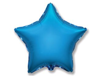 Гелиевая синяя фольгированная звезда