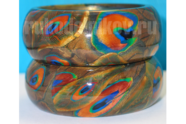 браслеты из полимерной глины из кейна перо павлина