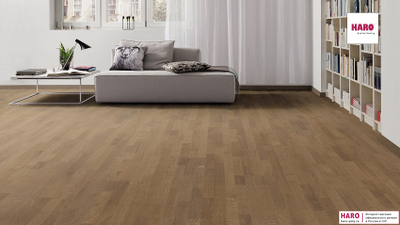 Паркетная доска Haro Дуб Пуро Дымчатый Тренд структур 534843 3-пол масло
