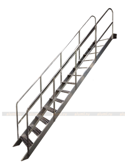 Инвентарная приставная лестница с поручнями ЛПИ-4.0