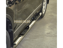 Пороги труба с проступью d76 для Toyota Rav4 (2015-2019)