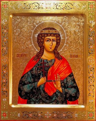 Алла Готфская, святая мученица. Рукописная икона.