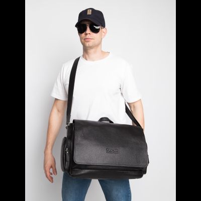 Кожаная мужская сумка Toara black (арт. 5058-61)