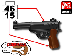 Пистолет Валтер П38 | Walther P38 (вороненая сталь+коричневый)