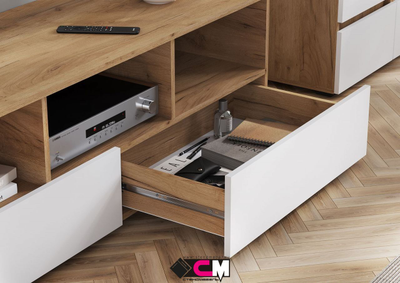 Гостиная ХЕЛЕН Дуб Крафт золотой/Белый Шагрень