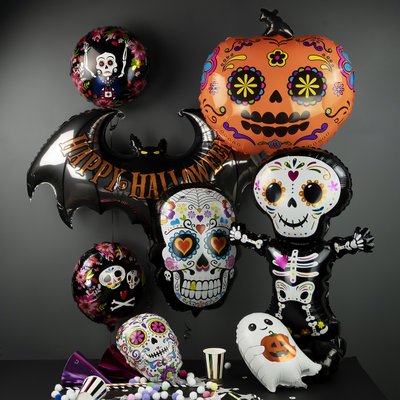 Шар 3D (36''/91 см) Фигура на подставке, Скелет Калавера