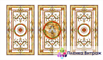 Витражная пленка, витражная пленка самоклеющаяся под заказ,пленочный витраж с классическим рисунком