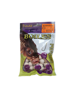 Бойлы тонущие Boiles "Fish-ka" Диаметр 12-14мм, вес 100гр/ аромат КОНОПЛЯ