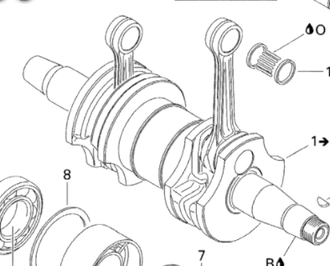 Коленчатый вал (коленвал) оригинал BRP 421000601/420889060/420889062 для BRP LYNX/Ski-Doo 550F