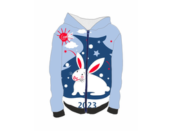 Толстовка 3D с полной запечаткой год Кролика №12