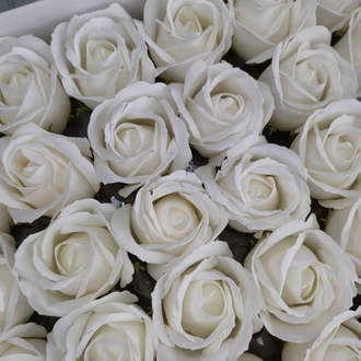 УЦЕНКА Розы из мыла 50 шт Белый М001/24 (см. фото)