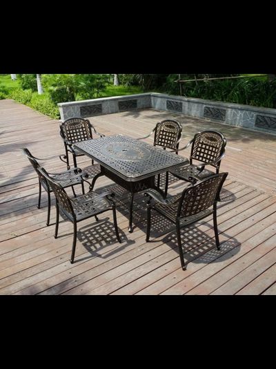 Обеденный комплект из литого алюминия MORIS