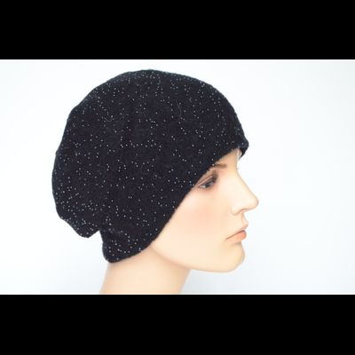 Берет с бисером вязаный Vizio Италия 1082 черный