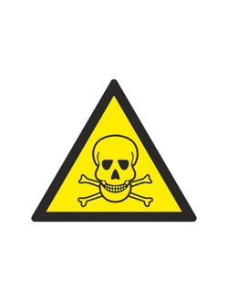 Знак безопасности W03 Опасно. Ядовитые вещества, плёнка, 200х200