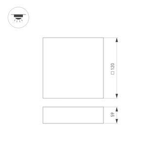 Светильник Arlight SP-QUADRO-S120x120-13W  (BK, 120 deg, 230V)