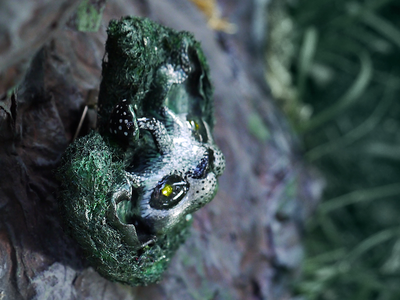 Сказочная брошь "Лесной КотоРог" в виде фэнтезийного кота-единорога из рода Лесных Хранителей