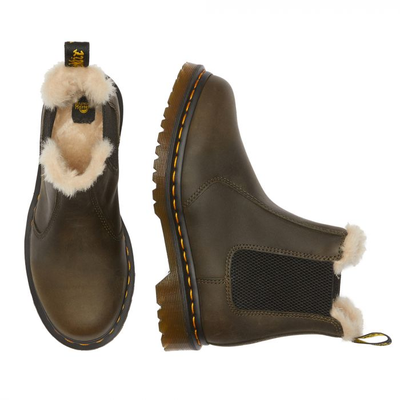 Зимние ботинки DR. MARTENS 2976 с мехом зеленые