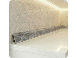 Пластиковый Плинтус для столешницы CEZAR BL44 - чиполлино серый