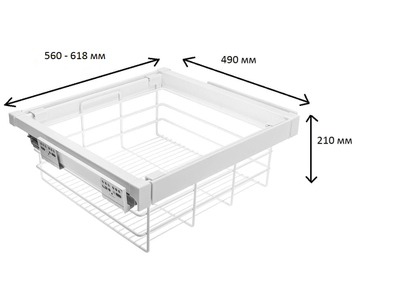 Корзина для белья белая, с доводчиком полного выдвижения  WG-KOS Z...-10  GTV *