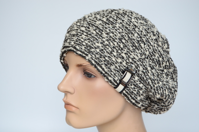 Меланжевый демисезонный берет