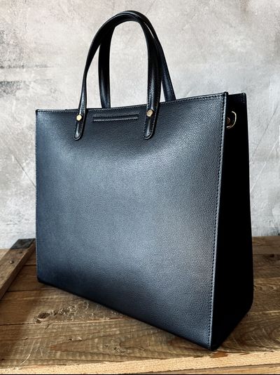 Женская черная форматная сумка из натуральной кожи «сафьяно», Vera Pelle  Арт.021501