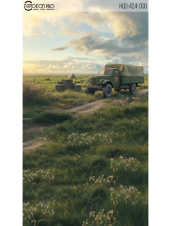 Фотофон виниловый «Грузовик в поле»