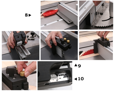 Упор с линейкой и ограничителем для транспортира "V.PRO"