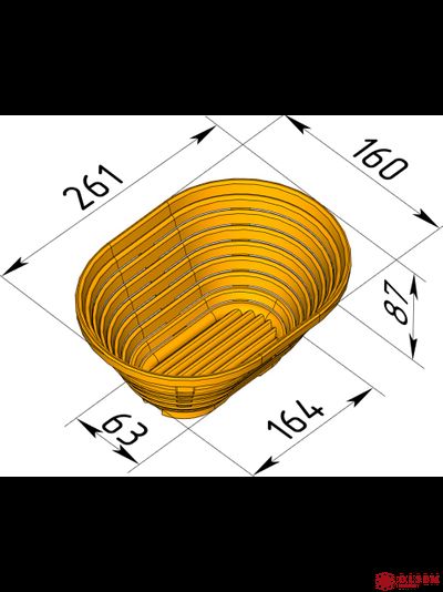 Форма для расстойки овальная 261х160х87 пластиковая