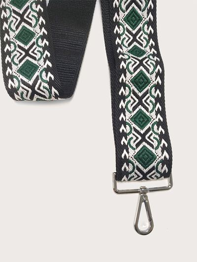 (АРТИКУЛ: 9893/1) ПЛЕЧЕВОЙ РЕМЕНЬ ДЛЯ СУМКИ, ТЕКСТИЛЬ, ЦВЕТ ЧЕРНЫЙ/ЗЕЛЕНЫЙ/СЕРЫЙ