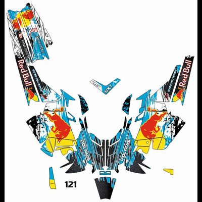 Наклейки на снегоход Polaris PRO RMK 2011-2015 RedBull №121