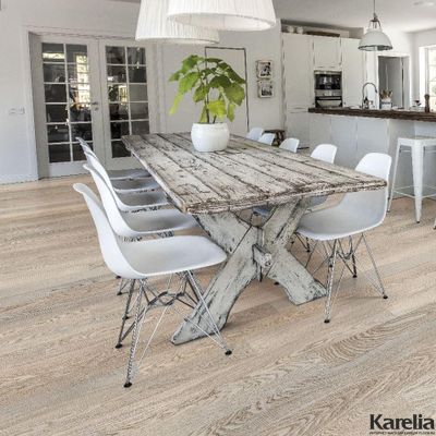 Паркетная доска Karelia Дуб Story 138 Snowfall 1-полосная матовый лак 2G с фаской толщина 14 мм 2.2 м2