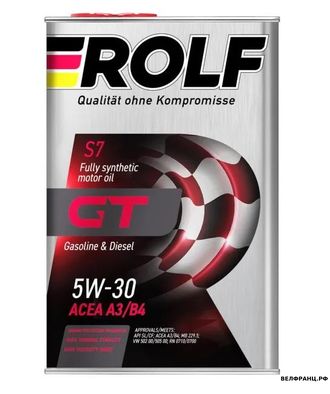 ROLF GT 5W30 4L мотор. синт. ACEA A3/B4, API SL/CF