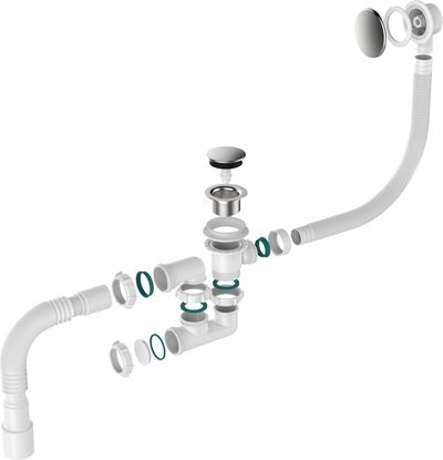 Сифон для ванны 1 1/2"х40 регул,клик-клак перел.автомат,утапл.грибок,г.тр.40х40/50 [56943]