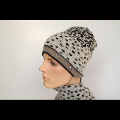 Шарф воротник пятнистый серый Vizio Италия 8077 SA