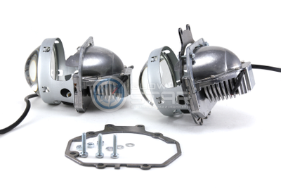 Комплект Biled Hella 3R Professional с рамками для замены штатных ксеноновых / галогенных линз автомобиля Mitsubishi Pajero 4 (2006 - 2014) на светодиодные