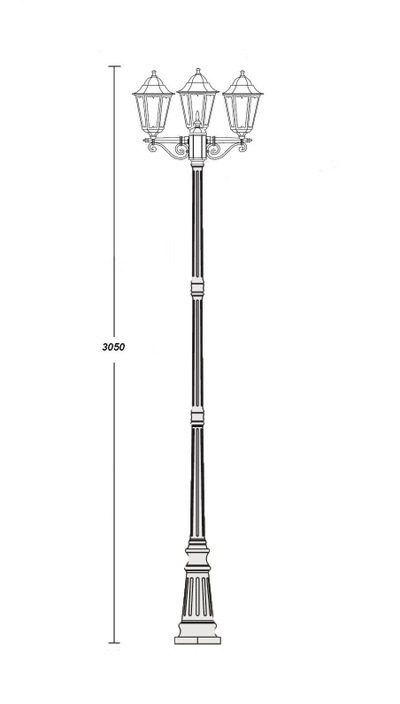 Садово-парковый светильник серии  Petersburg 3 (227см)