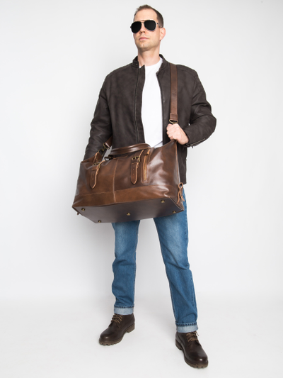 Кожаная дорожная сумка Campora Premium sienna (арт. 
4019-63)