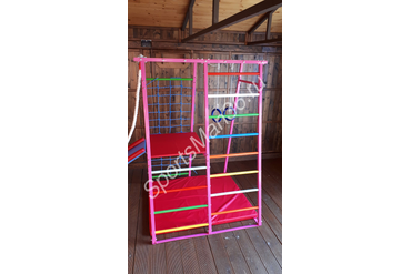 ДСК РАННЕГО РАЗВИТИЯ PLASTEP ТЕРЕМОК 170 С ПЛОЩАДКОЙ МЕТАЛЛ. Цвет: розовый, перекладины цветные.